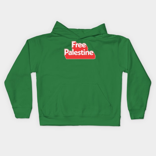 Free Palestine / Retro Style Design Kids Hoodie by DankFutura